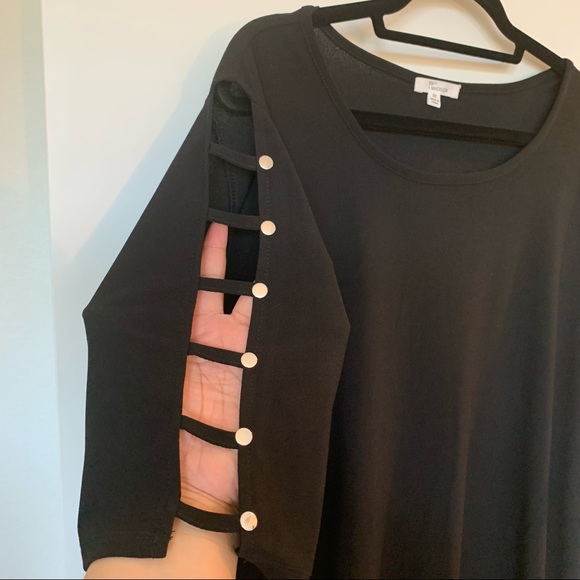 Womens Plus Size 89th & Madison Black Tee Blouse 2X - Picture 5 of 11